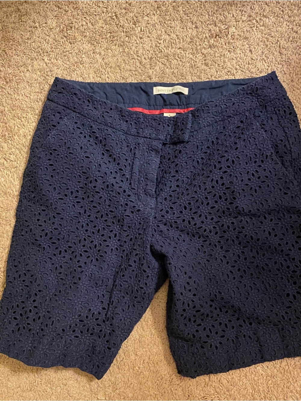 Saint Tropez West Navy Eyelet Lace Shorts